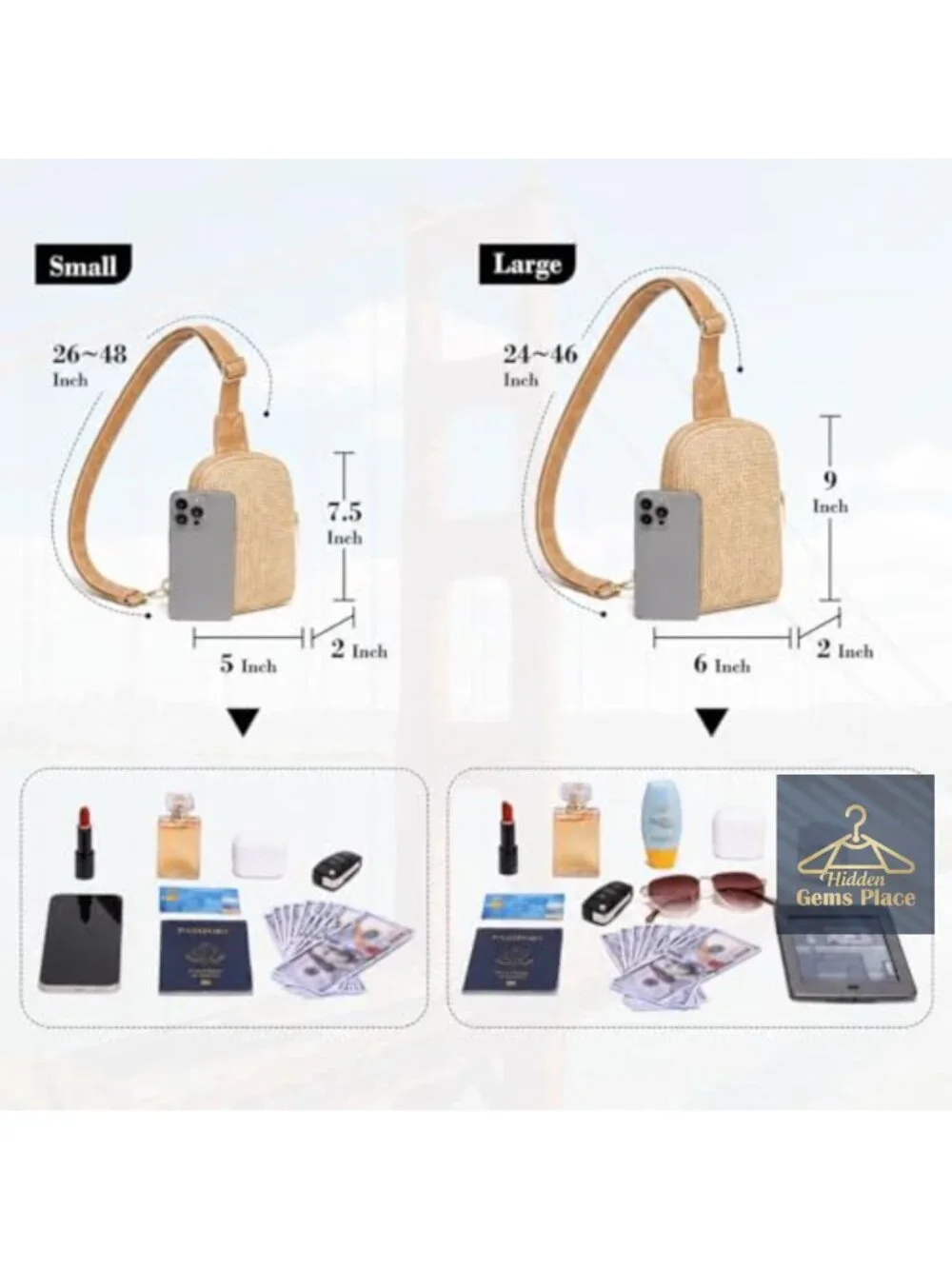 Faux Straw Crossbody Bag with Woven Texture, Small Lightweight Sling Purse for